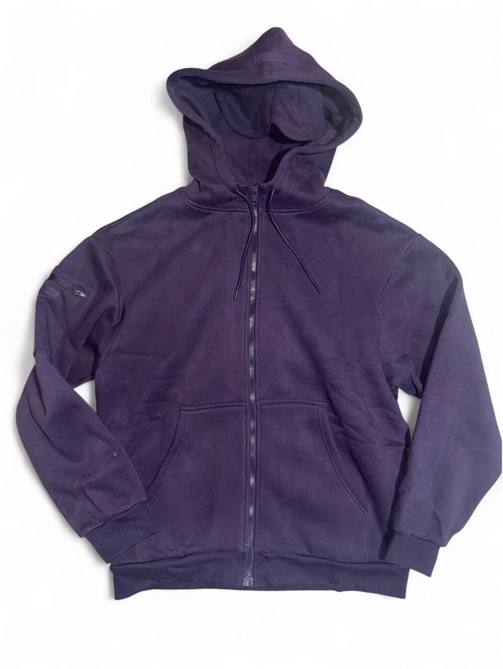 Comfrt unisex airplane mode hoodie blackberry size L purple zip up NWB